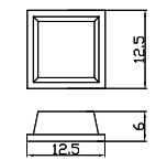 RF-3002  Ножки для корпуса резиновые квадратные, 5.7 х 12.5 х 12.5 мм (рис.2)