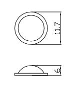 RF-6006  Ножки для корпуса полиуретановые круглые, полусфера 6 х 11.7 мм (рис.2)