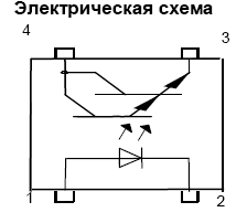 АОТ165А1 (5П27) 1-кан.оптрон с вых.-сх.Дарлингтона CTR=2000% Uком=60В Iвых=40мА  (рис.3)