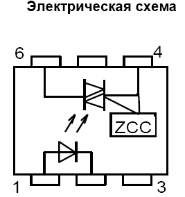 АОУ179А (5П51) 1-кан.оптосимист.реле Uком=280В Iком.имп=1А с детект.0DIP-6 (рис.3)