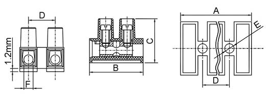 DG8H-12P  колодка 12 клемм, 17А, 1.5кв.мм (рис.2)