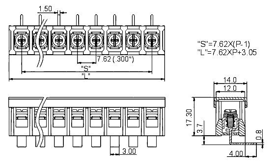 DG28R-B-08P-13  клеммник, 8 конт., шаг 7.62 мм, угловой, (FB28R-B-08P-13) (рис.2)