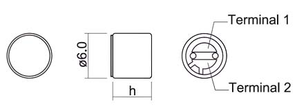 HMU0603B-65   микрофон электретн. 3В, 100-10000Гц, d=6.0мм, h=3.5мм (рис.2)