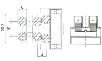 DG801-03P  колодка 3 клеммы+предохр., 10А, 2.5кв.мм, (KLS2-510EW-3P) (рис.2)