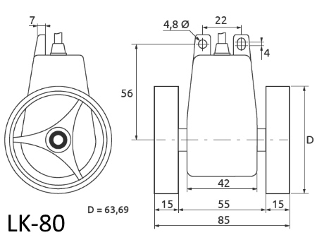 Размеры энкодера LK-80