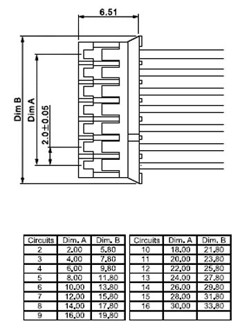 MU-9F розетка на кабель, 9 конт., шаг 2,00 мм, (для MW-9) (рис.2)