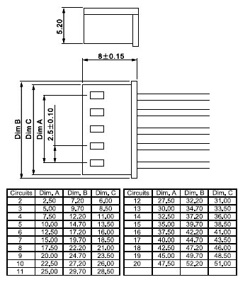 OHU-4 гнездо на кабель 4-х конт. ш.2,50мм (рис.2)