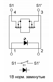 PRAG71S 1 кан. оптореле норм.замкн. Uкомм.=400В Iкомм.=70мА SOP-4 (рис.2)