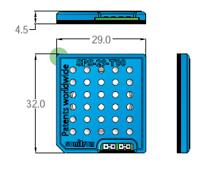 SPS-29-T00 динамик пьезо Blue Line 1кГц-20кГц, 86дБ, 29х32мм (рис.2)