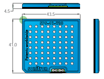 SPS-41-T00 динамик пьезо Blue Line 450Гц-20кГц, 90дБ, 41х43.5мм (рис.2)