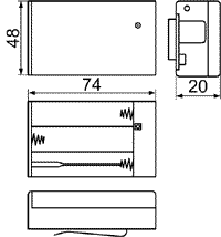 SBH331A отсек для 3 батарей тип АА, с выводами 150мм (рис.1)