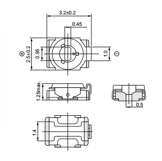 TZY2Z060A001R00 подстр. конд.  2.5-6 пФ SMD (рис.2)