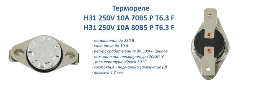 Картинка: Термореле серии Н31 250V